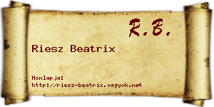 Riesz Beatrix névjegykártya